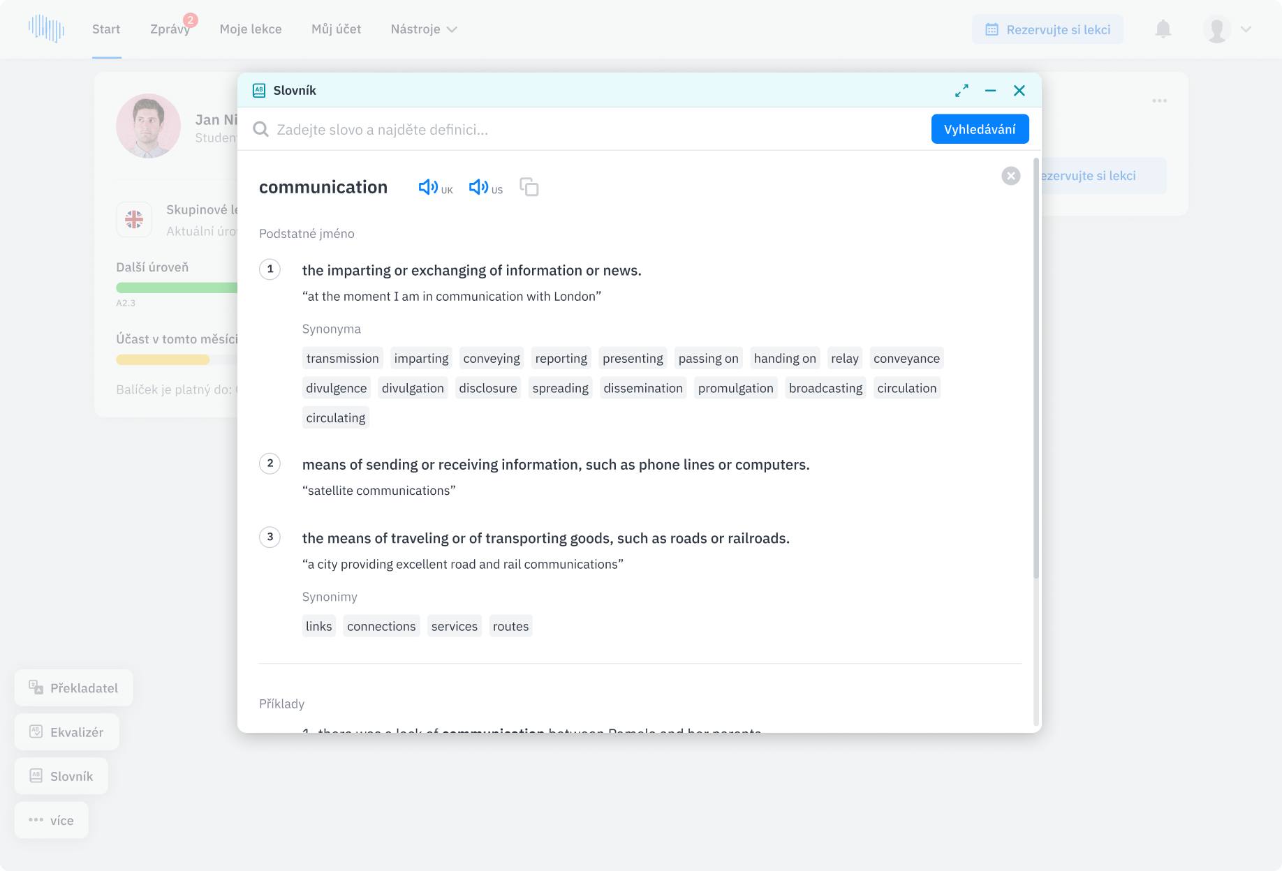 Student Space - Nástroje
