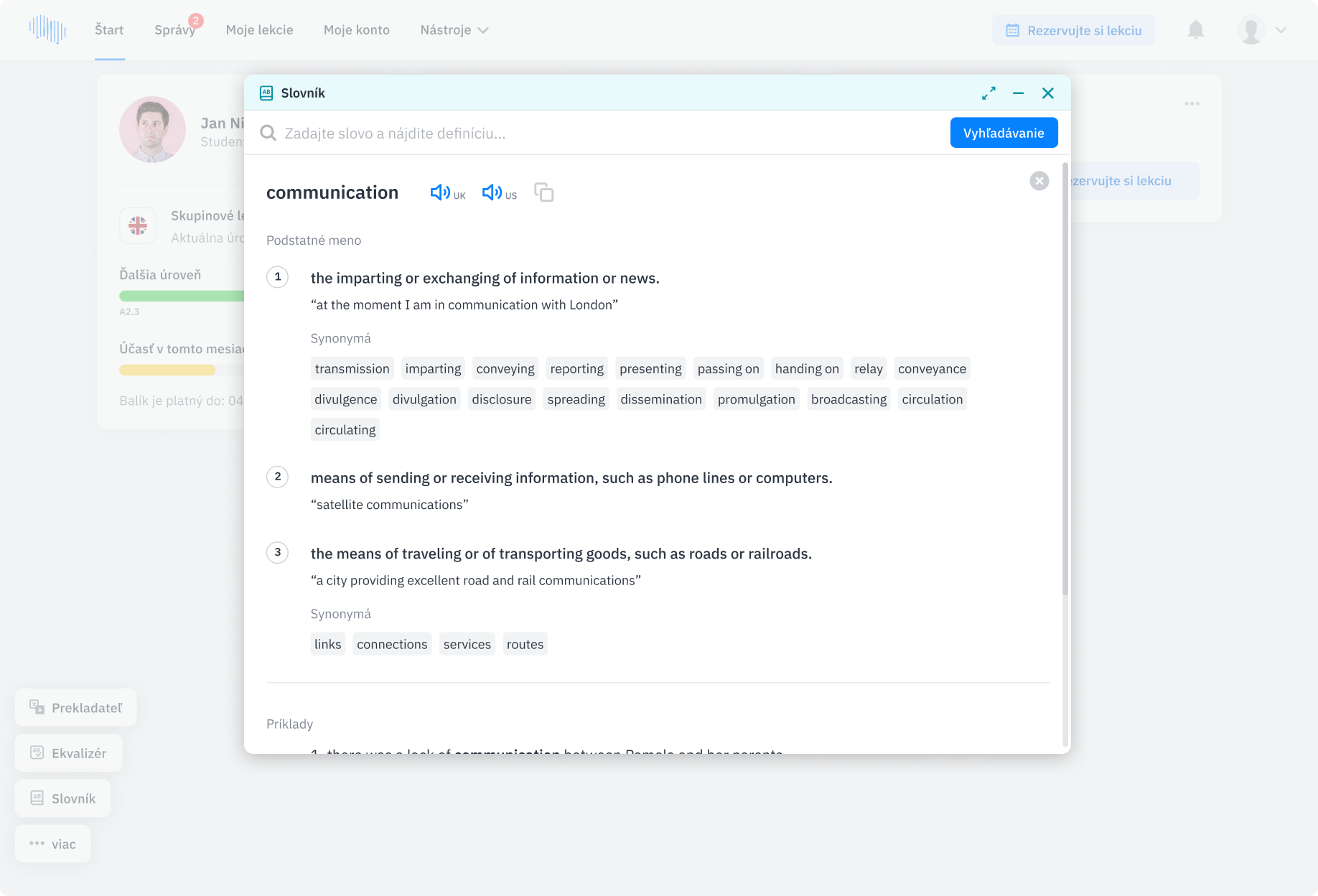 Student Space - Nástroje