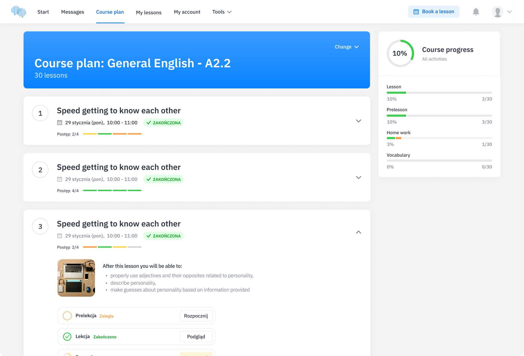 Native Speaker - Course plan